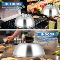 Cheese Melting Dome Set Of 2(12 Inch)  Joyfair Large Stainless Steel Basting Cover For Griddle  Flat Top Grill Tools For Outdoor Bbq Grilling Teppanyaki Cooking Steaming  Heavy Duty & Dishwasher Safe