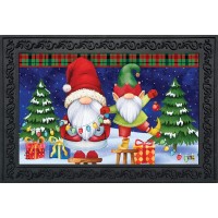 Briarwood Lane Christmas Gnomes Doormat Holiday Humor Elf Presents 30 X 18