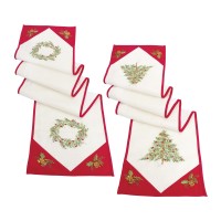 Tree and Wreath Table Runner Set of 2