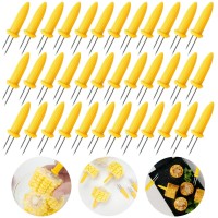 Peouwnes 36 Pack Stainless Steel Corn Holders Corn On The Grill Corn On The Cob Skewers Double Fork Sweet Corn Seat Home B