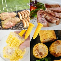 Peouwnes 36 Pack Stainless Steel Corn Holders Corn On The Grill Corn On The Cob Skewers Double Fork Sweet Corn Seat Home B