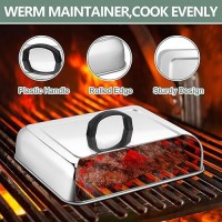 2Pack Melting Dome For Griddle Leonyo 13 9 Rectangular Griddle Basting Cover With Adjustable Vent Stainless Steel Burger