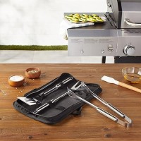 Amazon Basics 4-Piece Stainless Steel Barbeque Grilling Tool Set With Carry Bag