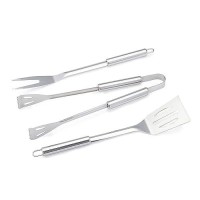 Amazon Basics 4-Piece Stainless Steel Barbeque Grilling Tool Set With Carry Bag