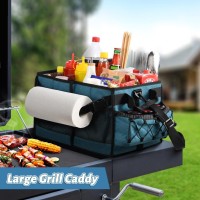 Lorbro Grill Caddy Bbq Caddy With Paper Towel Holder Utensil Caddy With Condiment Pocket Collapsible Picnic Basket Camping Ge