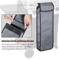 Yujhon Grill Utensil Accessory Storage Bag Grey Waterproof Bbq Tool Storage Bags Grill Tools Foldable Barbecue Appliance Bracket