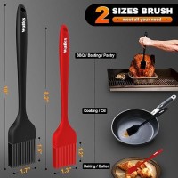 Walfos Silicone Basting Brush Set 5 Pieces Heat Resistant Pastry Brush Perfect For Baking Bbq Grill Kitchen Cooking Strong Ste