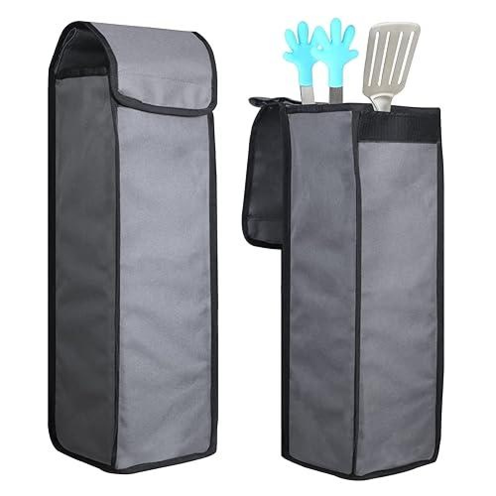 Yujhon Grill Utensil Accessory Storage Bag Grey Waterproof Bbq Tool Storage Bags Grill Tools Foldable Barbecue Appliance Bracket