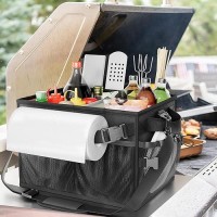 Fangsun Grill Caddy Bbq Caddy With Paper Towel Holder Picnic Griddle Caddy For Outdoor Camping Barbecue Accessories Storage O