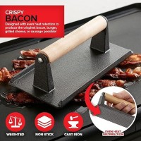 Modern Innovations Griddle Breakfast Kit Accessories - Pancake Batter Dispenser For Griddle  Cast Iron Grill Press For Bacon  4 Egg Rings/Pancake Molds And Spatula  Compatible With Blackstone Griddles