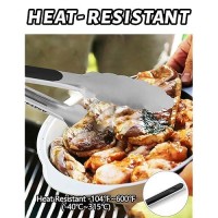 Anaeat 7 Mini Cooking Tong Stainless Steel Sturdy Coiled Spring Locking Kitchen Food Tong With Nonslip Silicone Grip For Se