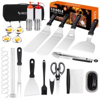 Beichen Griddle Accessories Kit 34Pcs Stainless Steel Flat Top Grill Tools Set For Blackstone And Camp Chef Grilling Spatula S