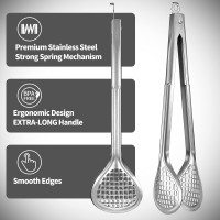 Cocoboss 2 Pack Bbq Tongs Multipurpose Kitchen Food Tongs For Cooking Grilling Barbecue Foodgrade Stainless Steel Grill To