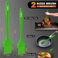 Walfos Silicone Basting Pastry Brush Heat Resistant Pastry Brush Set Strong Steel Core And Onepieces Design Perfect For Bbq