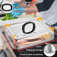 Rectangular Melting Dome 2Pcs Hasteel 133 X 98In Stainless Steel Bating Steaming Cover Heavy Duty Solid Griddle Lid Grill