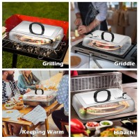 Rectangular Melting Dome 2Pcs Hasteel 133 X 98In Stainless Steel Bating Steaming Cover Heavy Duty Solid Griddle Lid Grill