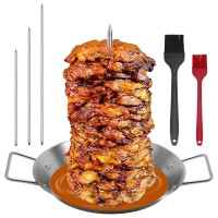 Al Pastor Skewer For Grill Stainless Steel Vertical Skewer Brazilian Vertical Spit Stand With 3 Removable Spikes8 1012