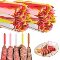 Kigley 2000 Pcs 3 Inch Plastic Steak Markers Colorful Plastic Meat Doneness Picks Steak Temperature Sticks Rare Medium Rare Me