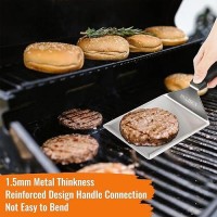 Hulisen Stainless Steel Spatula 2 Pcs 6 X 5 Inch Large Metal Spatula With Cutting Edges Griddle Spatula For Smashed Burger Es