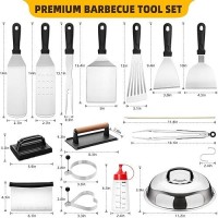 130Pcs Griddle Accessories Kit Flat Top Grill Tools Set For Blackstone And Camp Chef Commercial Grade Grill Spatula Set With E