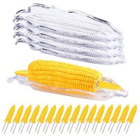 16 Pack Corn Cob Holders And 5 Pack Corn Dish Set Plastic Transparent Corn On The Cob Trays Peouwnes Stainless Steel Corn Hold