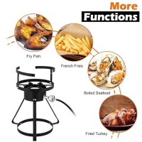 Outvita 30 Qt Turkey Deep Fryer & 10Qt Fish Fryer Kit W/Baskets Aluminum Fish & Seafood Boiler Steamer With 54 000 Btu Propane Gas Burner Stand Injector Thermometer Hose  Ideal For Outdoor Fry