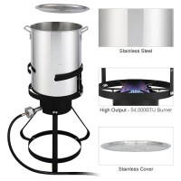 Outvita 30 Qt Turkey Deep Fryer & 10Qt Fish Fryer Kit W/Baskets Aluminum Fish & Seafood Boiler Steamer With 54 000 Btu Propane Gas Burner Stand Injector Thermometer Hose  Ideal For Outdoor Fry