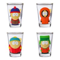 Silver Buffalo South Park Main Characters Poses 4Pc Mini Glass Set 4X1 15 Ounces