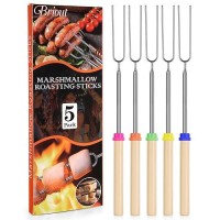 Briout Marshmallow Roasting Sticks Smores Stick For Fire Pit Hot Dog Campfire Skewers Marshmallow Camping 32 Inch Long Exten