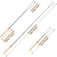 Briout Marshmallow Roasting Sticks Smores Stick For Fire Pit Hot Dog Campfire Skewers Marshmallow Camping 32 Inch Long Exten