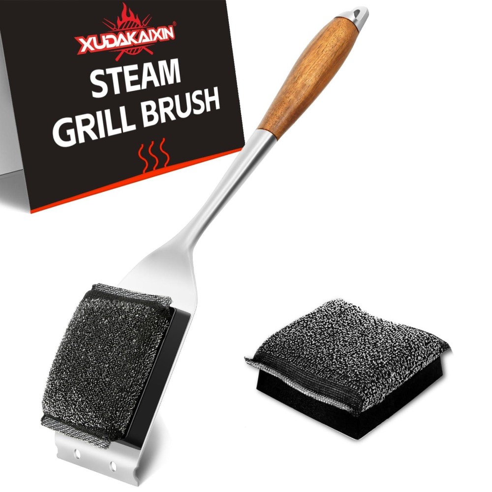 Xudakaixin Grill Brush Bristle Free Upgraded Wateractivated Steam Effectively Cleans The Grill With 1 Replacement Headunique S