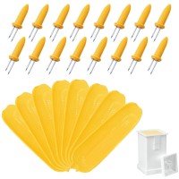 16 Pack Corn Cob Holders And 8 Pack Corn Dishes With Butter Spreader Corn Dishes And Butter Spreader Set Kits Corn Cob Holders