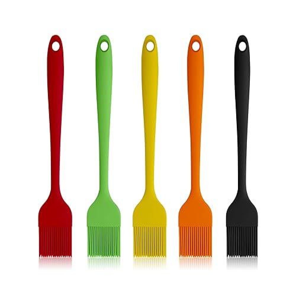 Craebuer Silicone Basting Pastry Brush  5 Pack Heat Resistant Cooking Brush For Oil Butter Sauce  Food Brush For Bbq Grill Barbeque Kitchen Baking Cooking