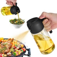 Trendplain 16Oz Oil Dispenser Bottle For Kitchen 2 In 1 Olive Oil Dispenser And Oil Sprayer 470Ml Olive Oil Bottle Oil Spr