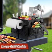 Lorbro Grill Caddy Bbq Caddy With Paper Towel Holder Utensil Caddy With Condiment Pocket Collapsible Picnic Basket Camping Ge