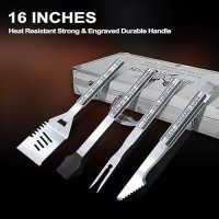 Gifts For Husband  Fathers Day Husband Gifts For Him Heavy Duty Grilling Accessories Kit For Backyard Bbq  Thick Stainless Steel Grill Utensils With Non-Slip Handle Tool For Men On Birthday Wedding