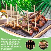 8 Inch Bamboo Skewers 100 Pcs Bamboo Sticks For Cocktail Appetizer Toothpicks Kabab Skewers Picks Paddle Wooden Skewers For Coc