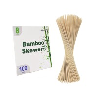 Datpuik 8 Inch Natural Bamboo Skewers For Barbecue Party Fruit Kabob Appetiser Hamburger Cocktail Craft Bouquet Chocolate Founta