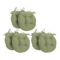 Blazing Needles 16-Inch Round Tufted Twill Chair Cushion, 16 X 16, Sage 6 Count