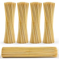 400 Pcs 6Inch Bamboo Skewers F4Mm Fruit Skewers Wooden Skewers For Grilling Barbecue Cocktail Picks For Drinks Food Sti