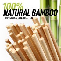 Zulay Kitchen Authentic Bamboo Skewers 100 8 Roasting Sticks 5Mm Heavyduty Bamboo Skewers Thick Bbq Sticks Ideal For