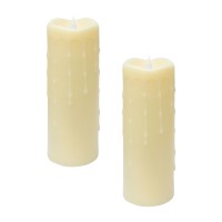 Simplux LED Dripping Candle wMoving Flame Set of 2