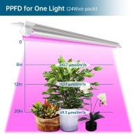 Barrina Led Grow Light 144W6 X 24W 800W Equivalent 2Ft T8 Full Spectrum High Output Linkable Design T8 Integrated Bulb