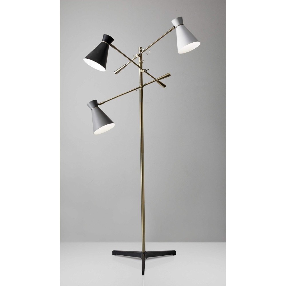 Homeroots Lighting 33 X 33 X 6071 Brass Metal 3Arm Floor Lamp