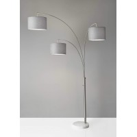 Homeroots Lighting 35 X 52 X 74 Brushed Steel Metal 3Arm Arc Lamp