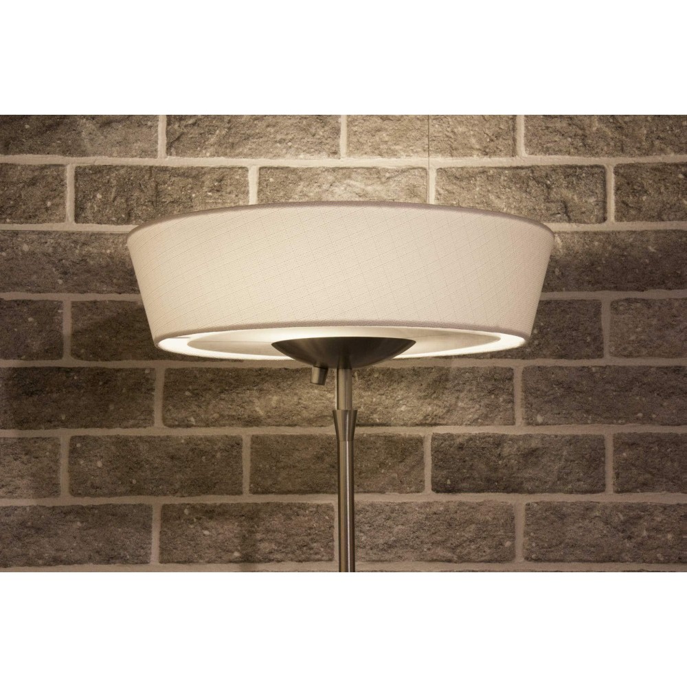 Homeroots Lighting 16 X 16 X 71 Brushed Steel Metal 300W Torchiere