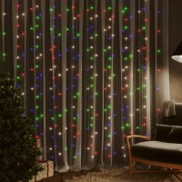 vidaXL LED Curtain Fairy Lights 12x12 300 LED Colorful 8 Function