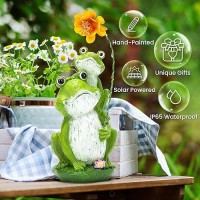 Gigalumi Solar Garden Statues Loving Frog Garden Decor Figurine Lights For Outside  Yard Decorations Outdoor Patio Decor  Gardening Gifts For Women