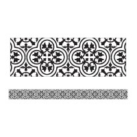 Schoolgirl Style Simply Stylish Black And White Bulletin Board Borders 36 Feet Of Straight Black And White Classroom Borders Fo