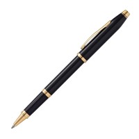 Cross Century Ii Selectip Rollerball Pen Black Lacquer With 23Kt Goldplated Appointments